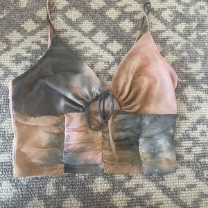 Urban Outfitters Mesh Tie-Front Cami